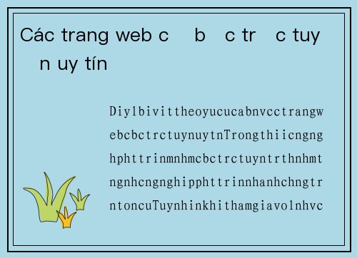 Các trang web cờ bạc trực tuyến uy tín Các trang web cờ bạc trực tuyến uy tín