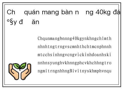 Chủ quán mang bàn nặng 40kg đầy đồ ăn