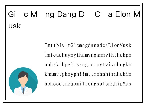Giấc Mộng Dang Dở Của Elon Musk